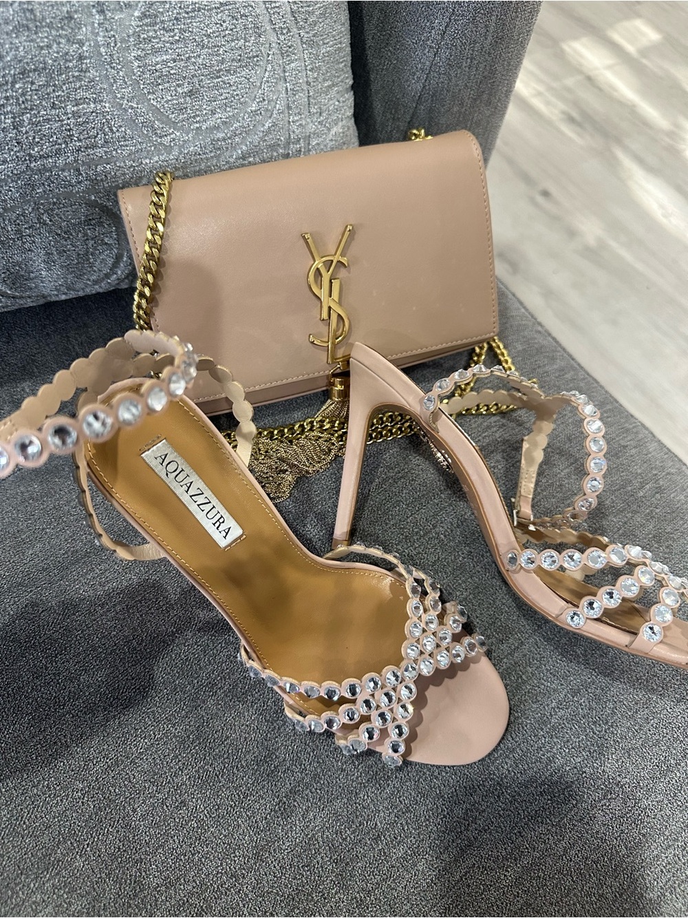 Aquazzura Tequila Crystal Embellished Sandal Heels